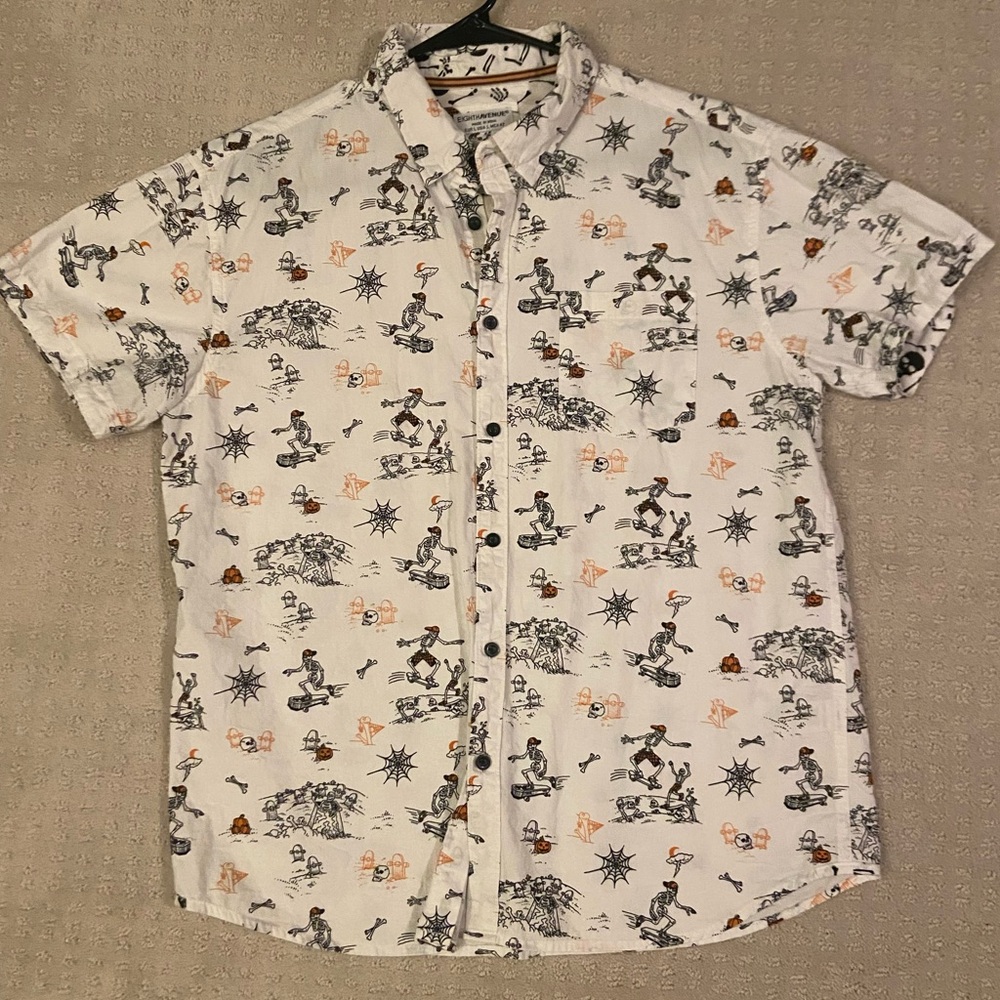 Skeleton Halloween Short Sleeve Shirt
